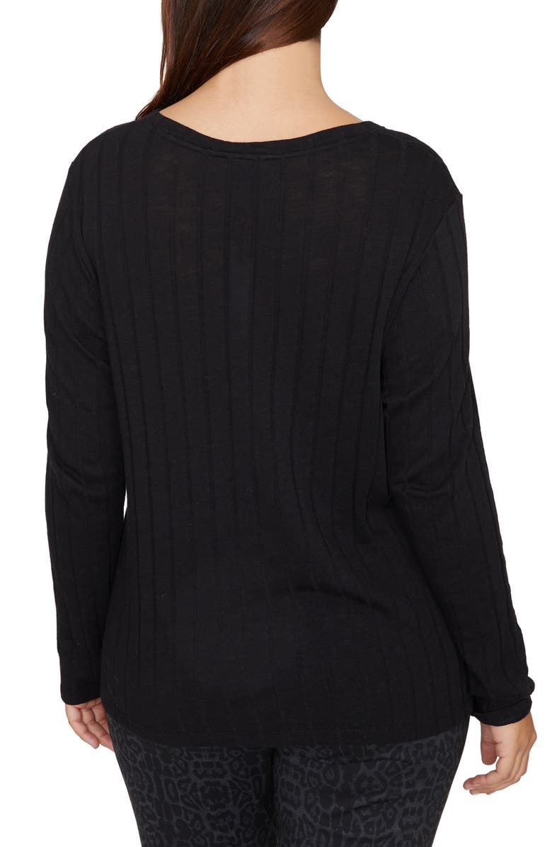 Sanctuary Aimee Wide Ribbed Long Sleeve Cotton Blend Top, Alternate, color, 