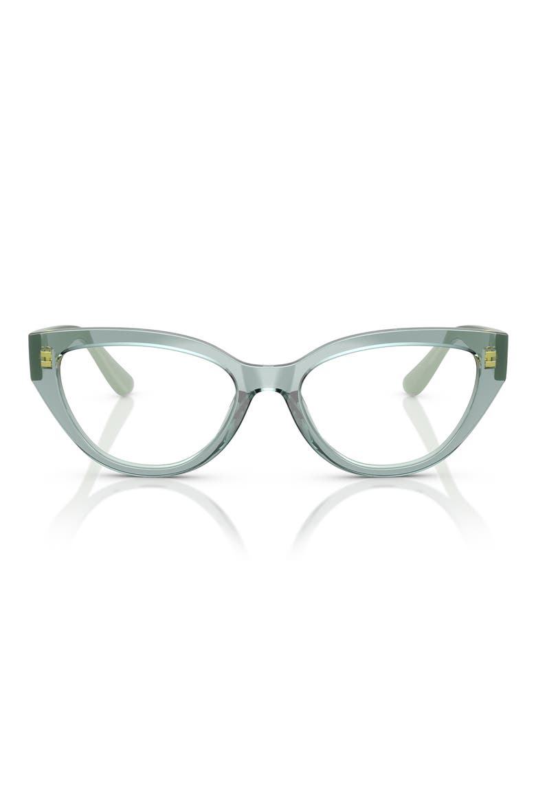 50mm Cat Eye Optical Glasses, Main, color, TRANSPARENT GREEN