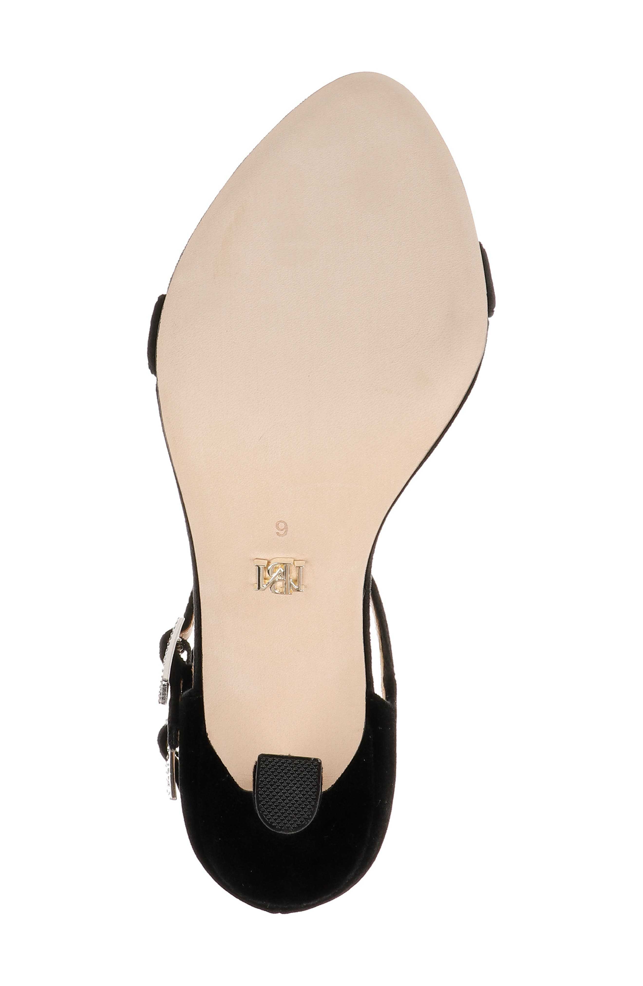 Badgley Mischka Collection Valencia Ankle Strap Sandal, Alternate, color, Black Velvet