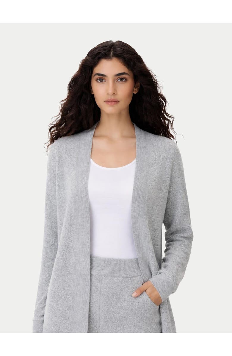 Gobi Cashmere Ajour Knit Open front Cardigan, Alternate, color, High Rise