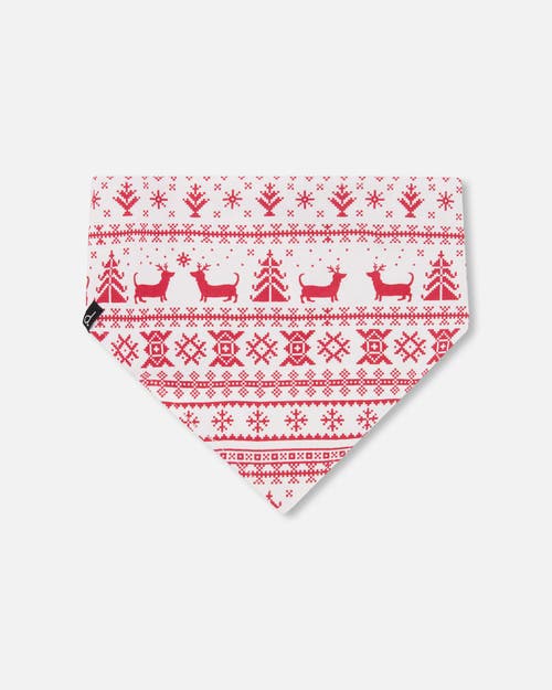 Deux Par Deux Dogs's Organic Cotton Christmas Bandana For Dogs In White