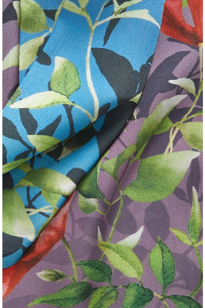 Print Skinny Scarf, Alternate, color, BLUE CLIMBING FLORAL