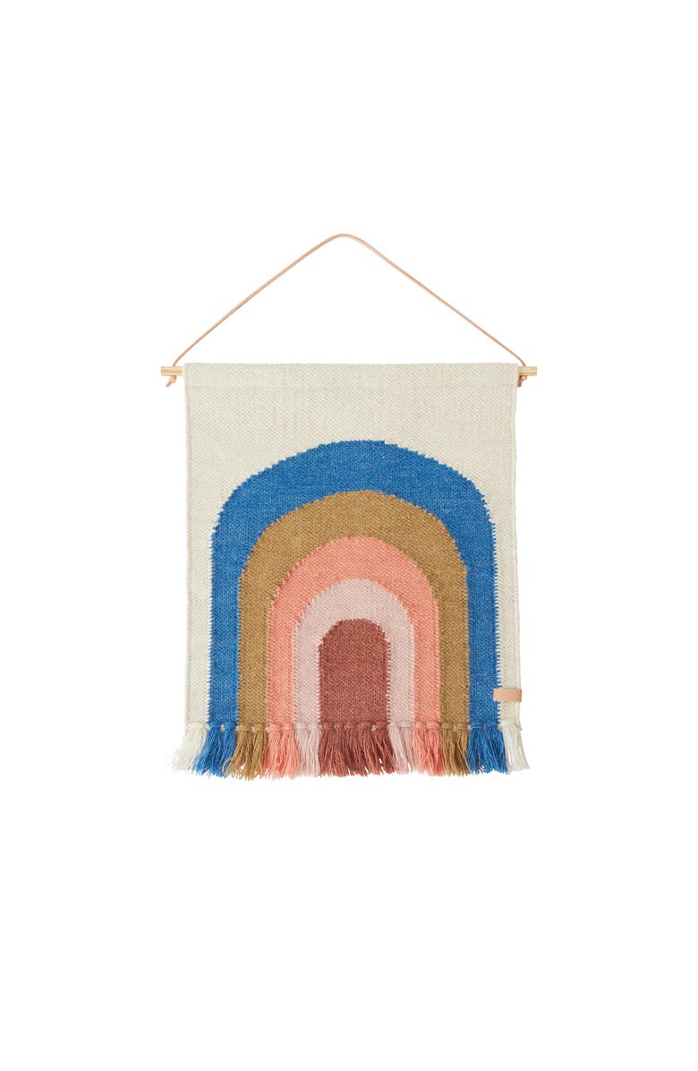 OYOY Follow The Rainbow Mini Wall Rug, Main, color, Blue