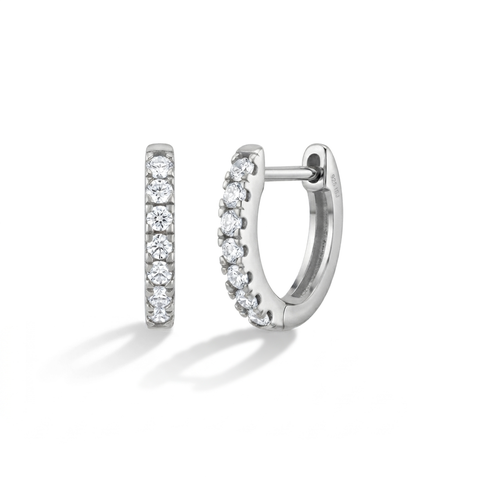 Small Multi Cubic Zirconia Huggie Earrings
