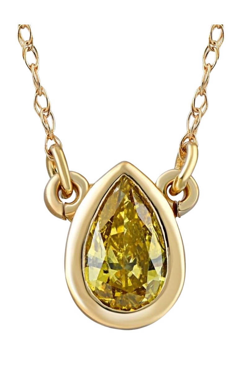 Bliss Diamond 1/4ct Fancy Pear Solitaire Diamond Necklace Gold Lab Grown Pendant, Main, color, 