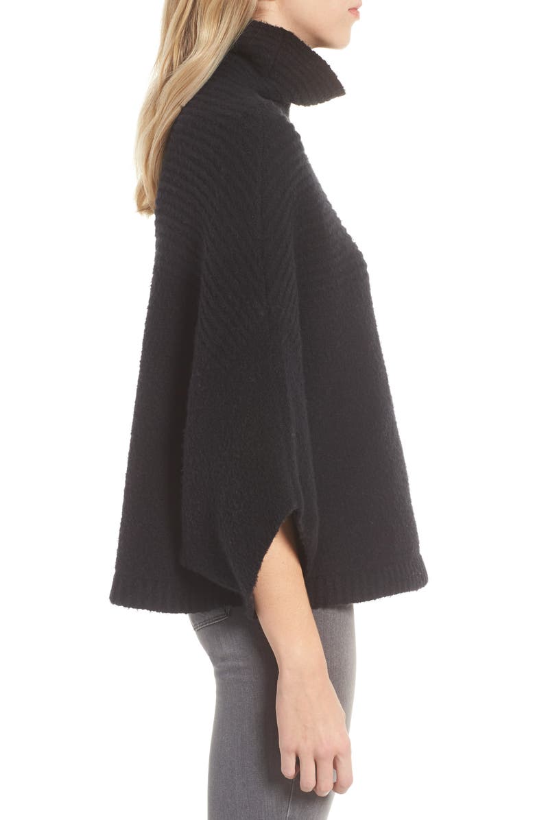 Caslon<sup>®</sup> Rib Knit Turtleneck Poncho, Alternate, color, 