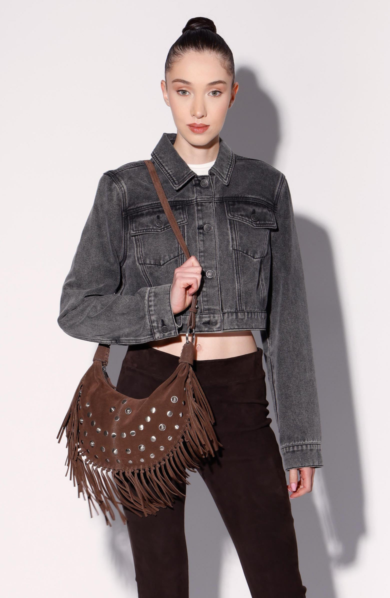 Walter Baker Willow Fringe Mini Hobo Handbag, Alternate, color,