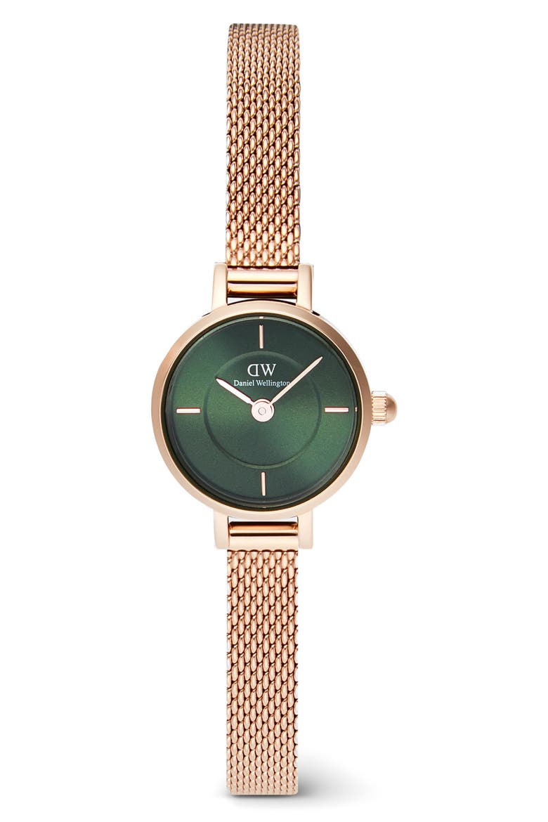 Petite Mini Melrose Mesh Watch, 19mm, Main, color, ROSE GOLD