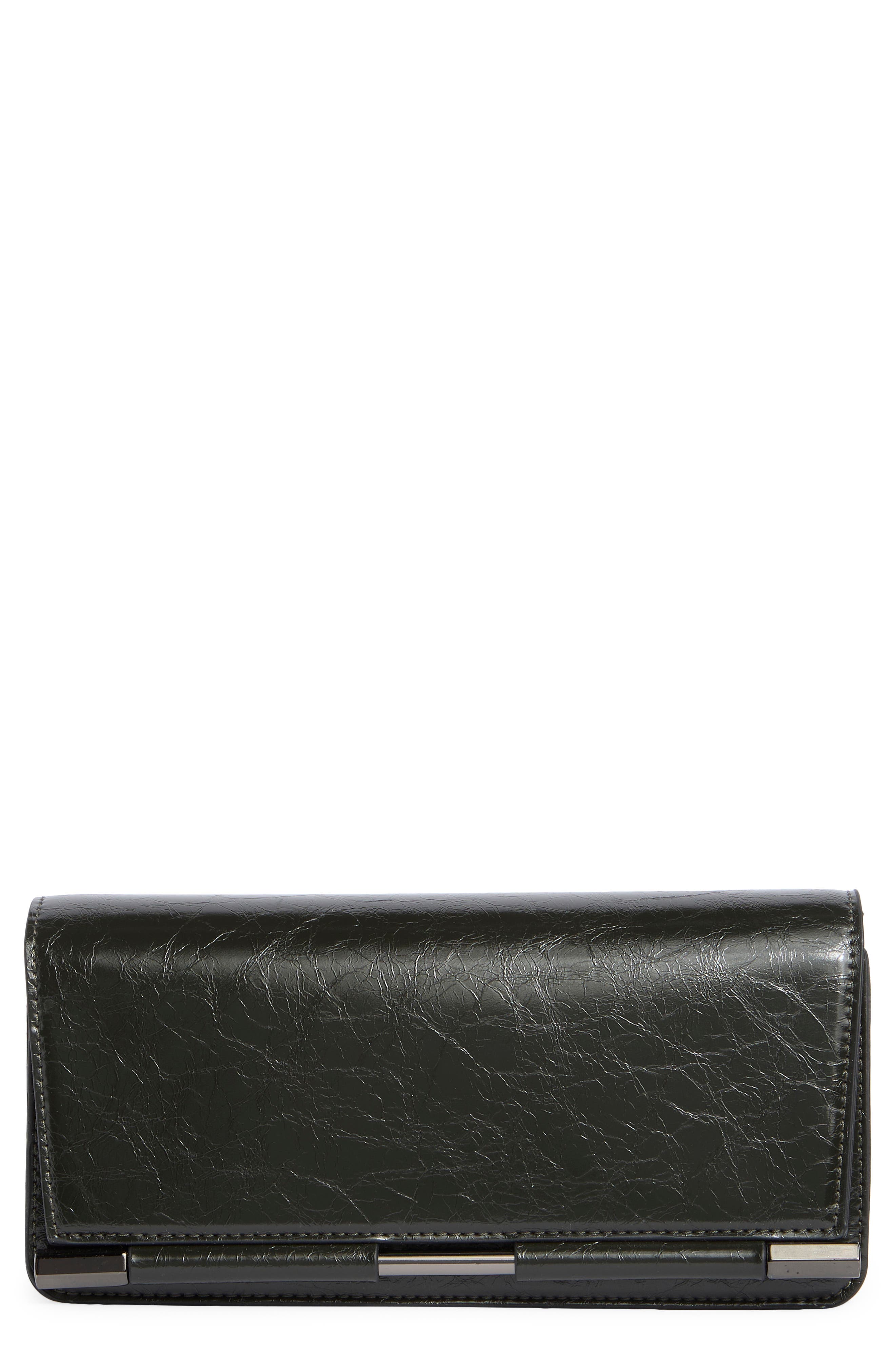 BCBG Bar Hardware Metallic Clutch