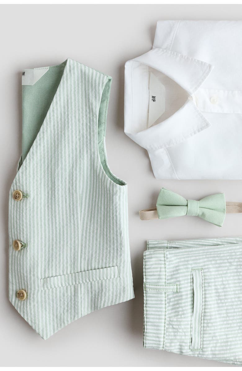 H&M 4-piece Dressy Set, Alternate, color, Light Green/Striped