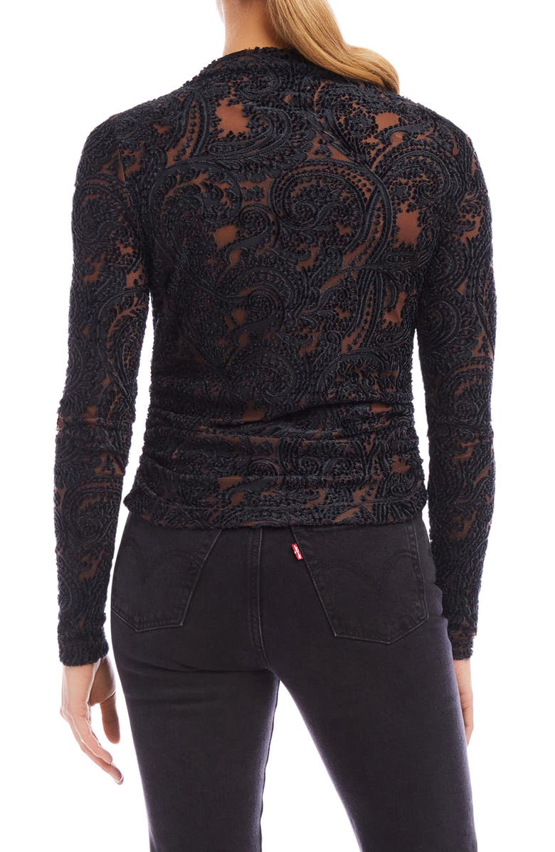 FIFTEEN TWENTY Khami Long Sleeve Burnout Velvet Top, Alternate, color, 