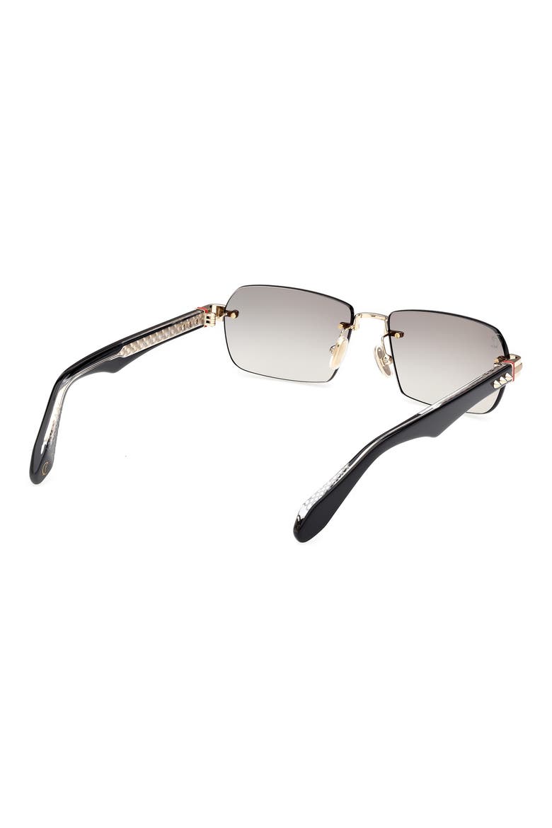 56mm Rectangular Sunglasses, Alternate, color, GOLD/ BLACK/ CRYSTAL/ SMOKE