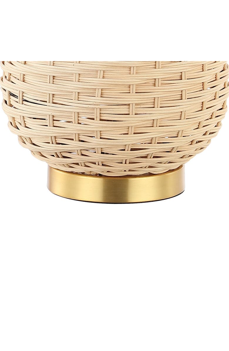 JONATHAN Y Chakrii Rustic Bohemian Iron/Rattan LED Table Lamp with Pull-Chain, Alternate, color, Light Brown