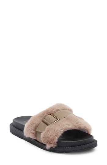 Rachel Roy Birch Faux Fur Slipper In Neutral