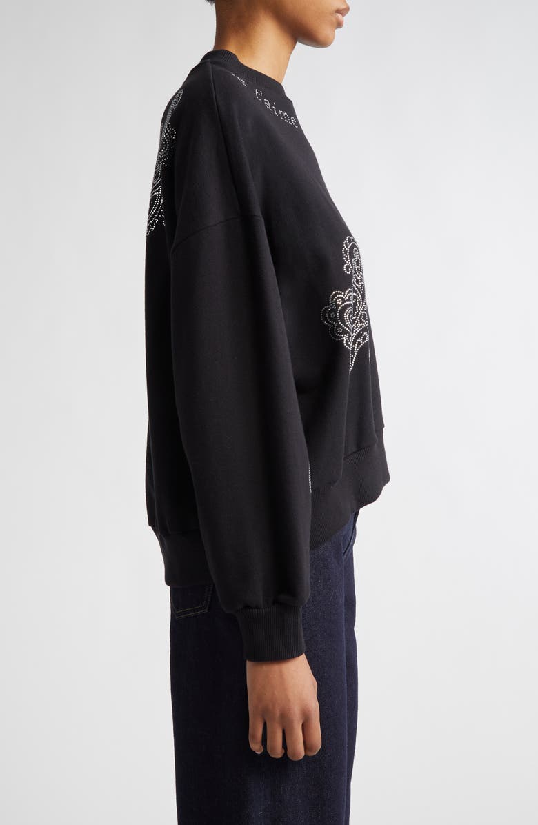 Cinq à Sept Paisley Embellished Graphic Sweatshirt, Alternate, color, Black