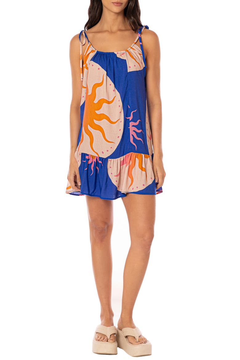 Sunlit Bloom Magnolia Cover-Up Dress, Main, color, OPEN BLUE