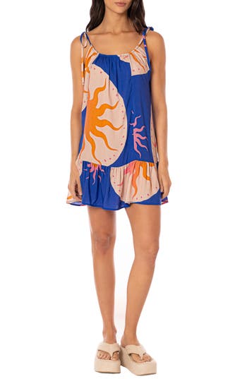 Maaji Sunlit Bloom Magnolia Cover-up Dress In Open Blue