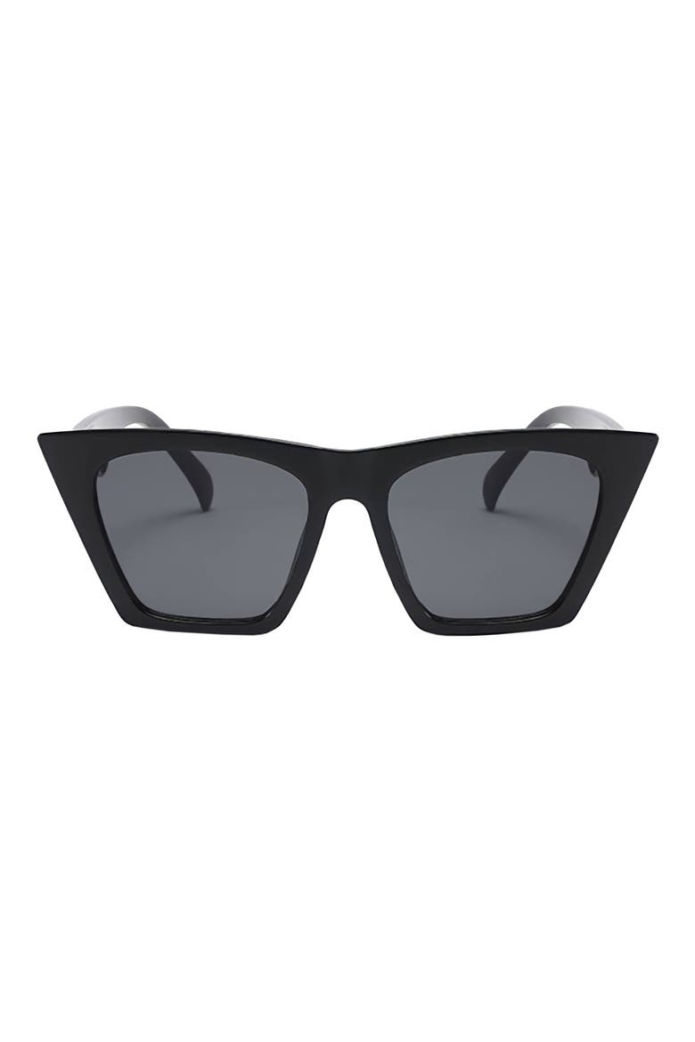 Chicago 53mm Polarized Cat Eye Sunglasses, Main, color, BLACK
