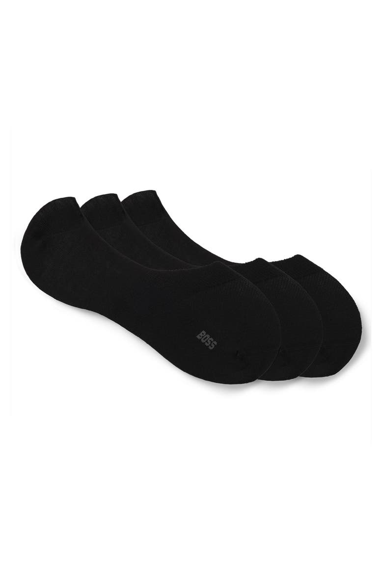 3-Pack Logo No-Show Socks, Main, color, BLACK