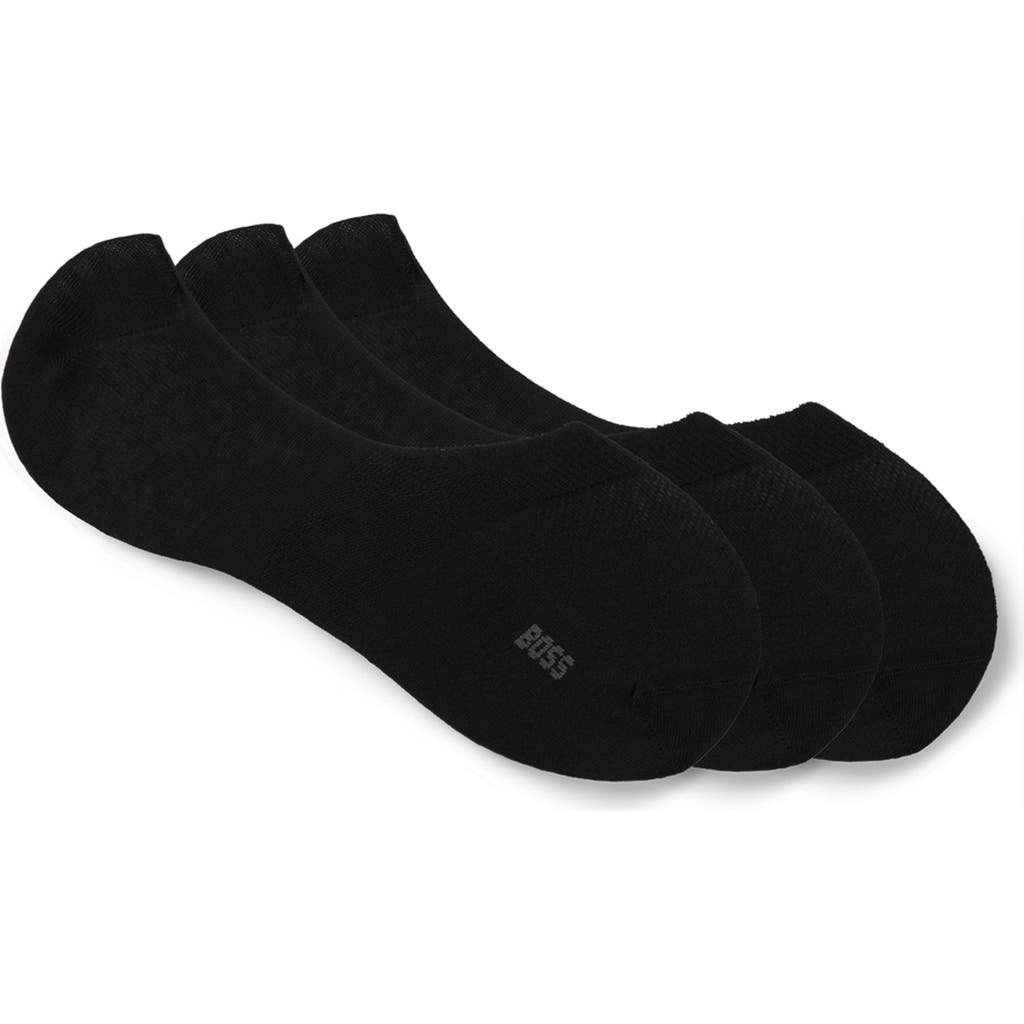 BOSS 3-Pack Logo No-Show Socks in Black  product