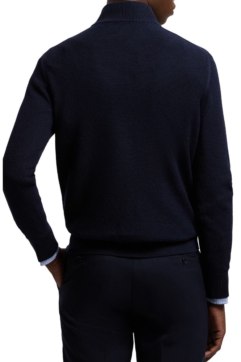 Textured Silk-Cotton Quarter-Zip Sweater, Alternate, color, CLASSIC CHAIRMAN NAVY