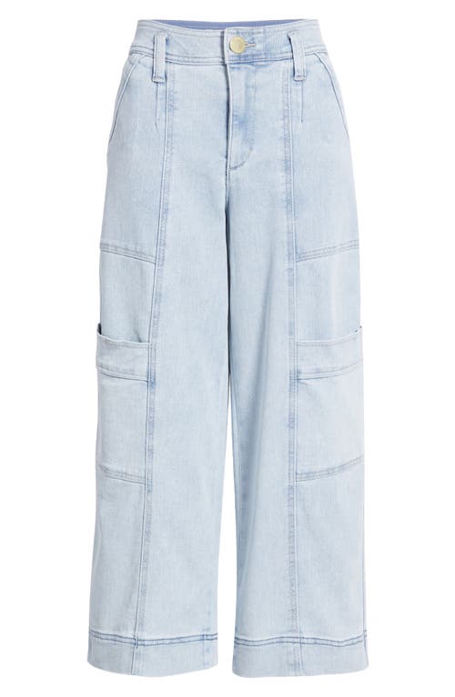 Wit & Wisdom Skyrise Denim Crop Wide Leg Utility Pants In Light Blue