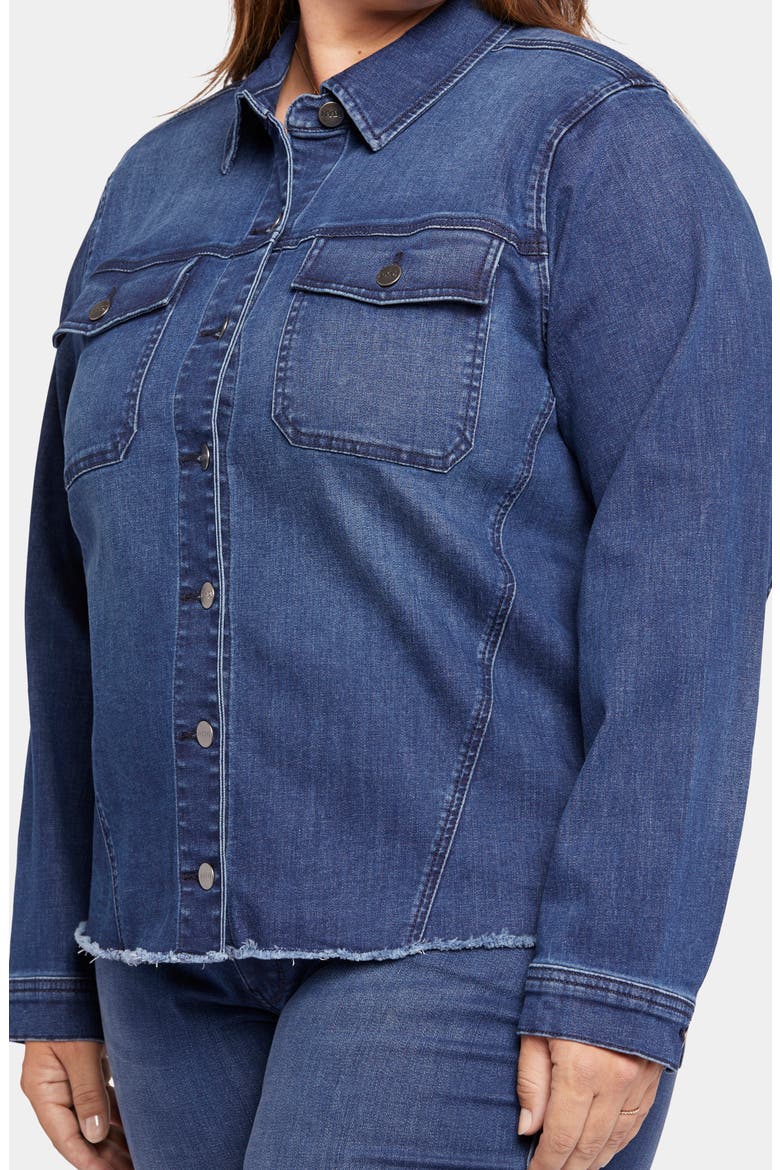 Fray Hem Denim Trucker Jacket, Alternate, color, RENDEZVOUS