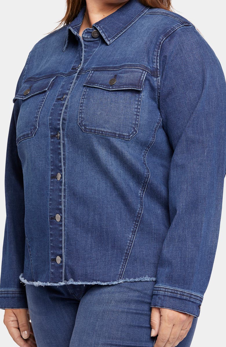 NYDJ Fray Hem Denim Trucker Jacket, Alternate, color, Rendezvous