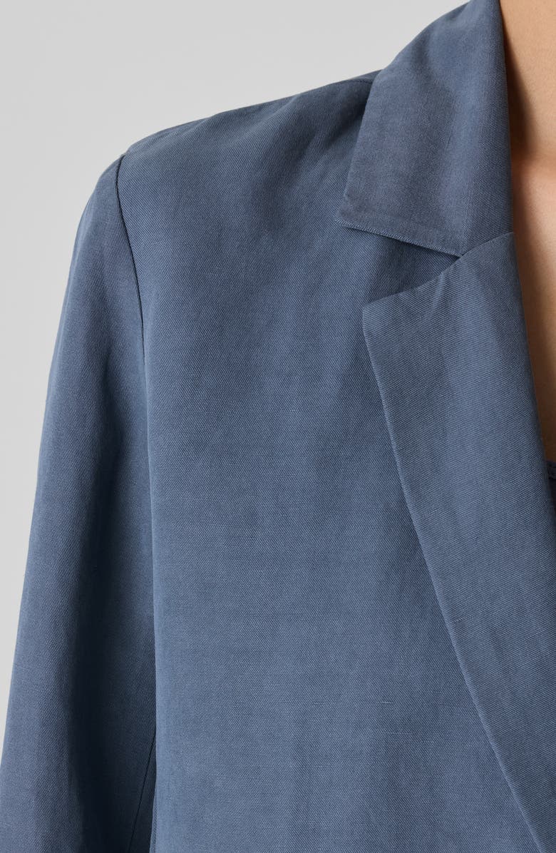Eileen Fisher Organic Linen & Silk Blazer, Alternate, color, Eclipse