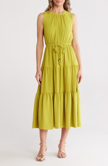 Calvin Klein Sleeveless Tiered A-Line Midi Dress | Nordstromrack
