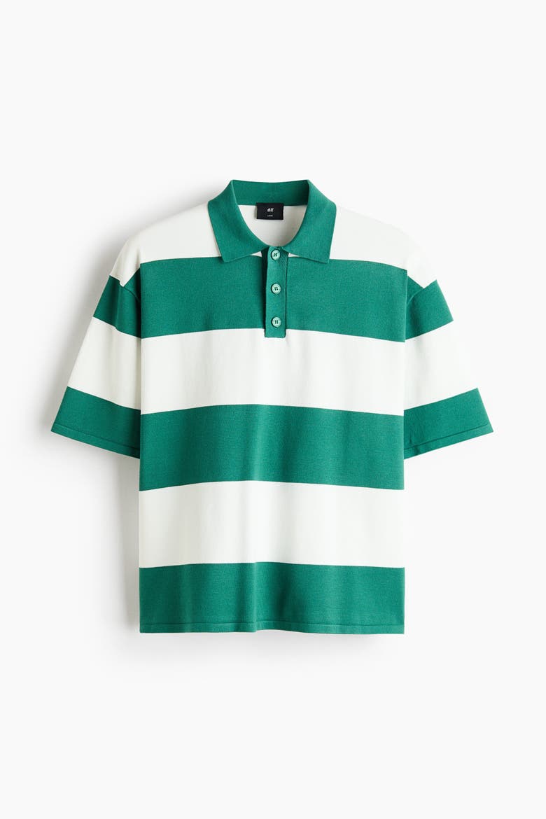 Loose-fit Polo Shirt, Alternate, color, Green/striped