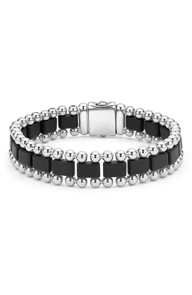 LAGOS Men's Anthem Ceramic Link Bracelet, Main, color, Black