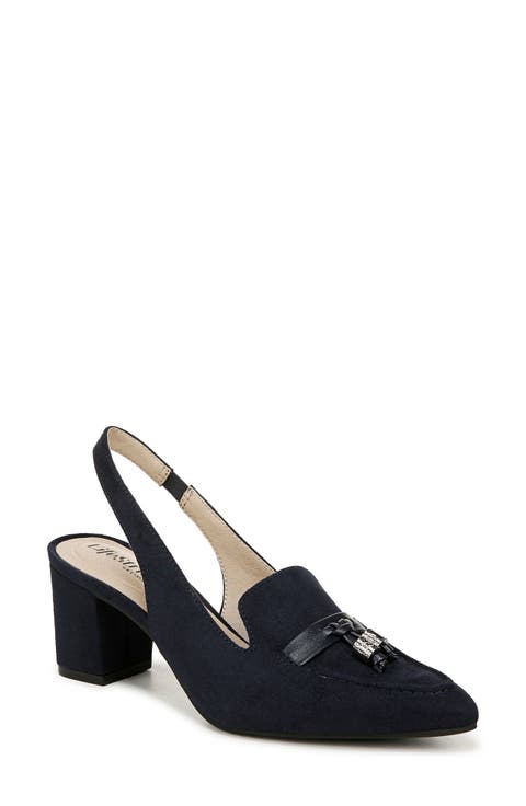 Audrey Slingback Tassel Loafer Pump (Women)
