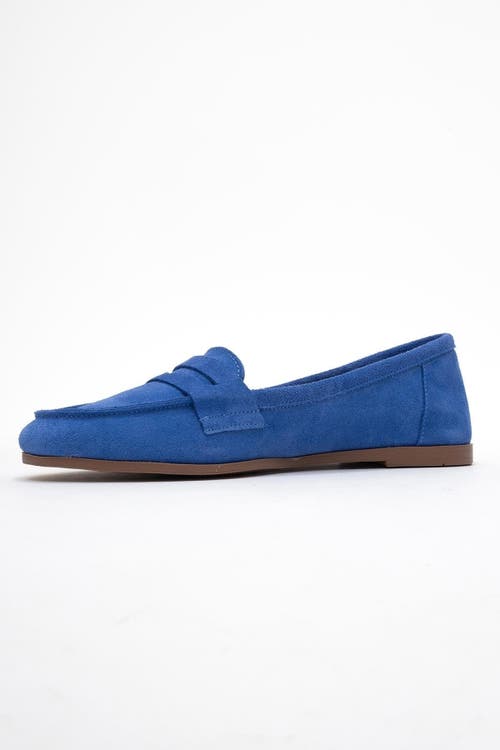 Forever & Always Shoes Dorothy Leather Loafer In Blue
