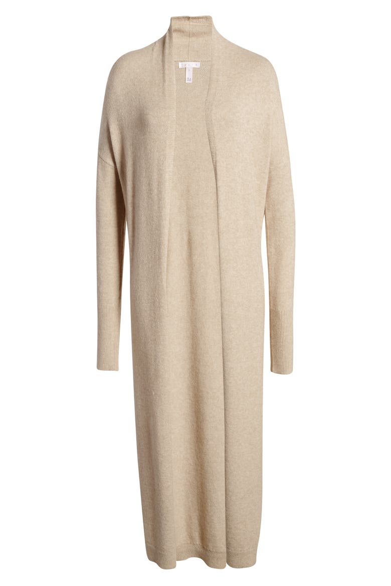 Longline Open Cardigan, Alternate, color, BEIGE HUMMUS HEATHER