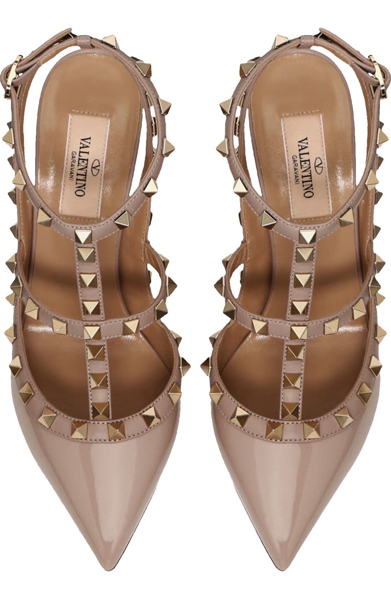 Valentino Garavani Rockstud Ankle Strap Pump, Alternate, color, Poudre