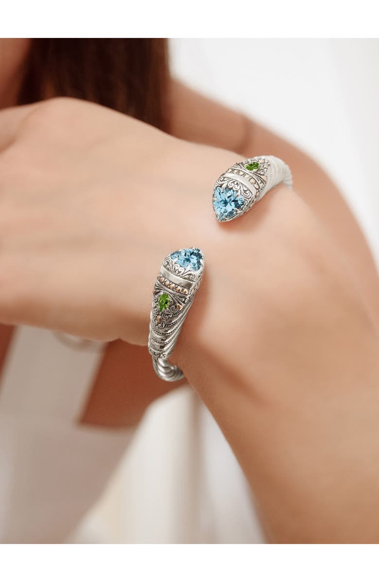 DEVATA Stone & Sterling Silver Bali Uluwatu Cuff Bracelet, Alternate, color, 