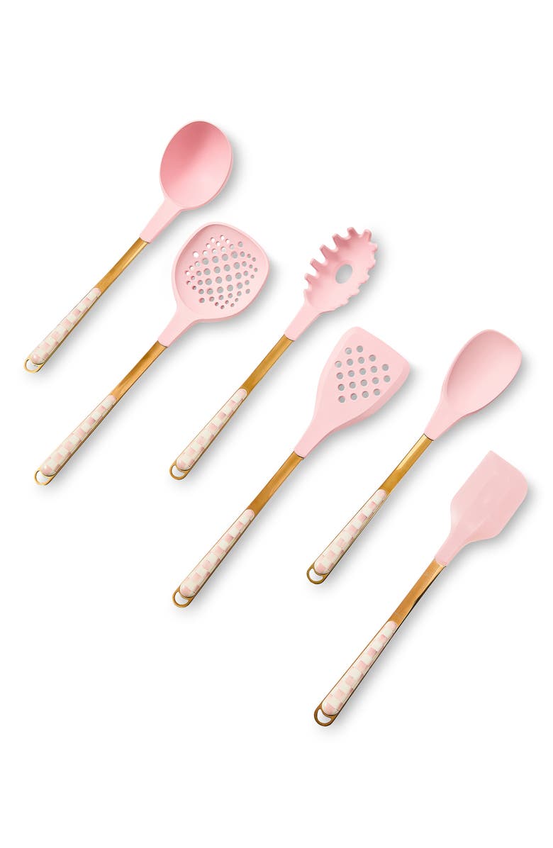 MACKENZIE CHILDS Rosy Check Utensil Caddy Set, Alternate, color, Rosy