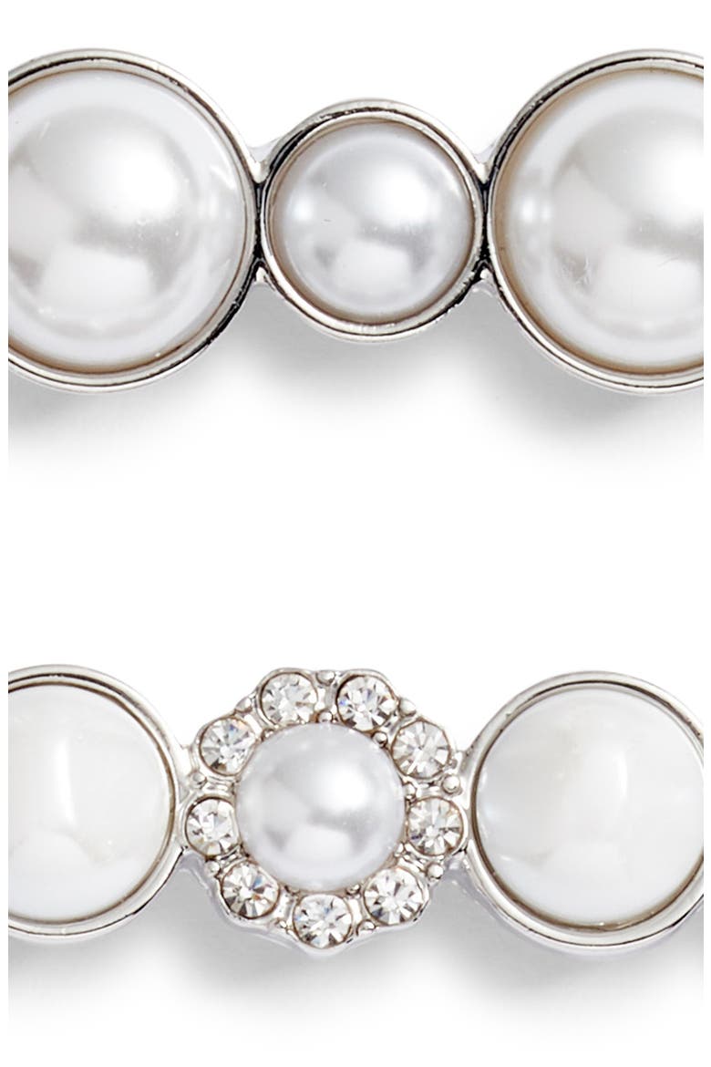 2-Pack Imitation Pearl Hair Clips (Nordstrom Exclusive), Alternate, color, SILVER