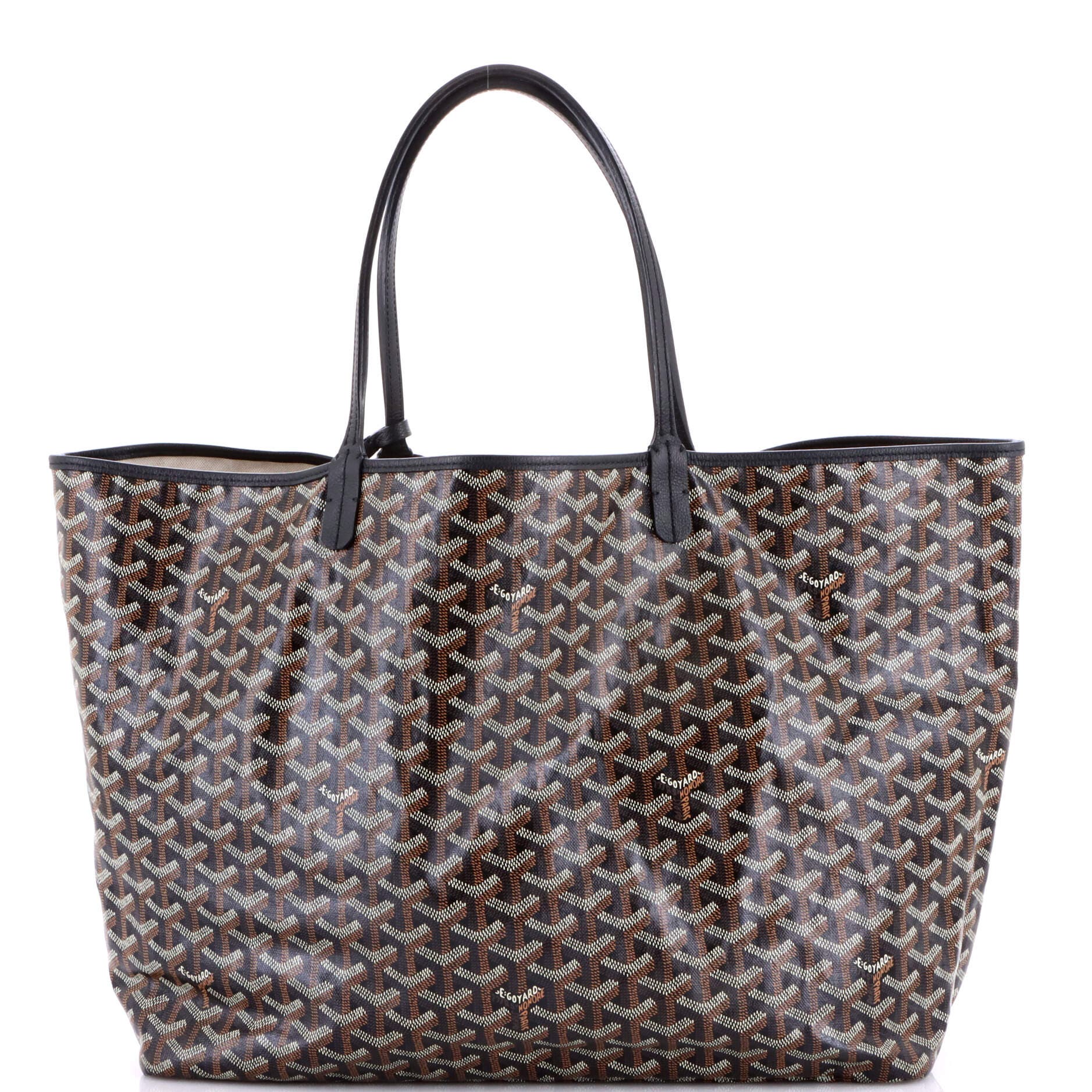Pre-Owned Goyard Saint Louis Tote Coated Canvas GM, Main, color, Black