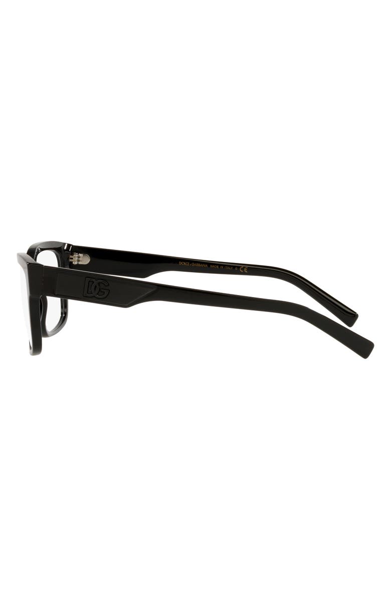 Dolce&Gabbana 57mm Rectangular Reading Glasses, Alternate, color, Black