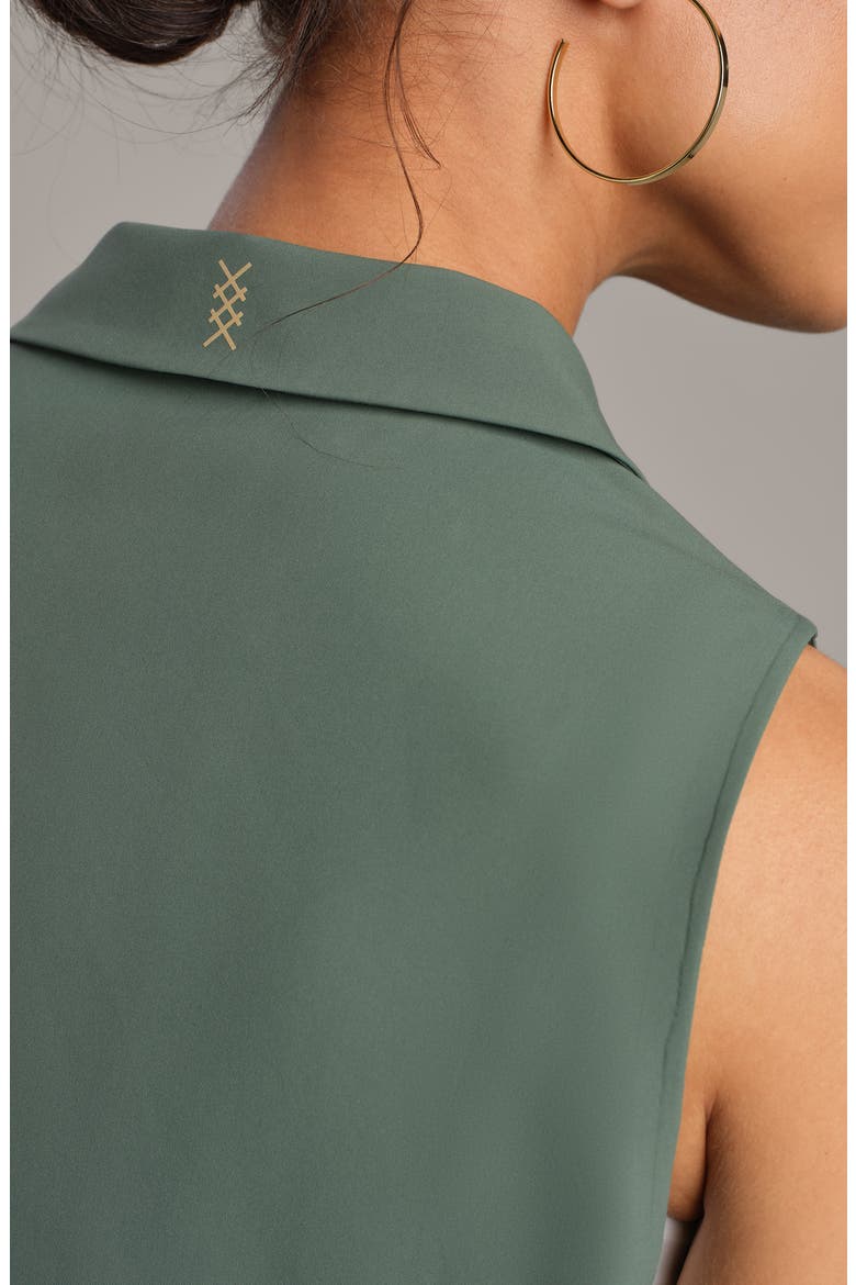 Mirage Sleeveless Performance Button-Up Shirt, Alternate, color, OLIVE SHADOW