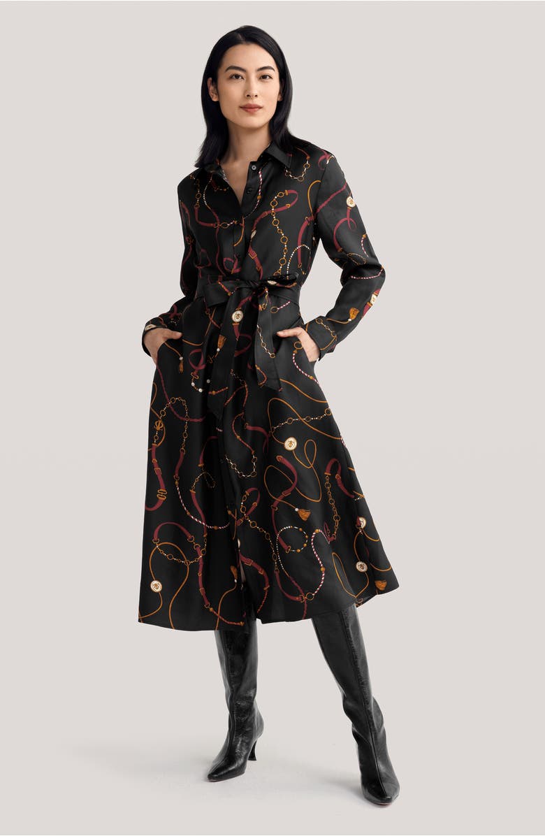 Lilysilk Louisville Print Silk Trench Dress, Alternate, color, Louisville Print