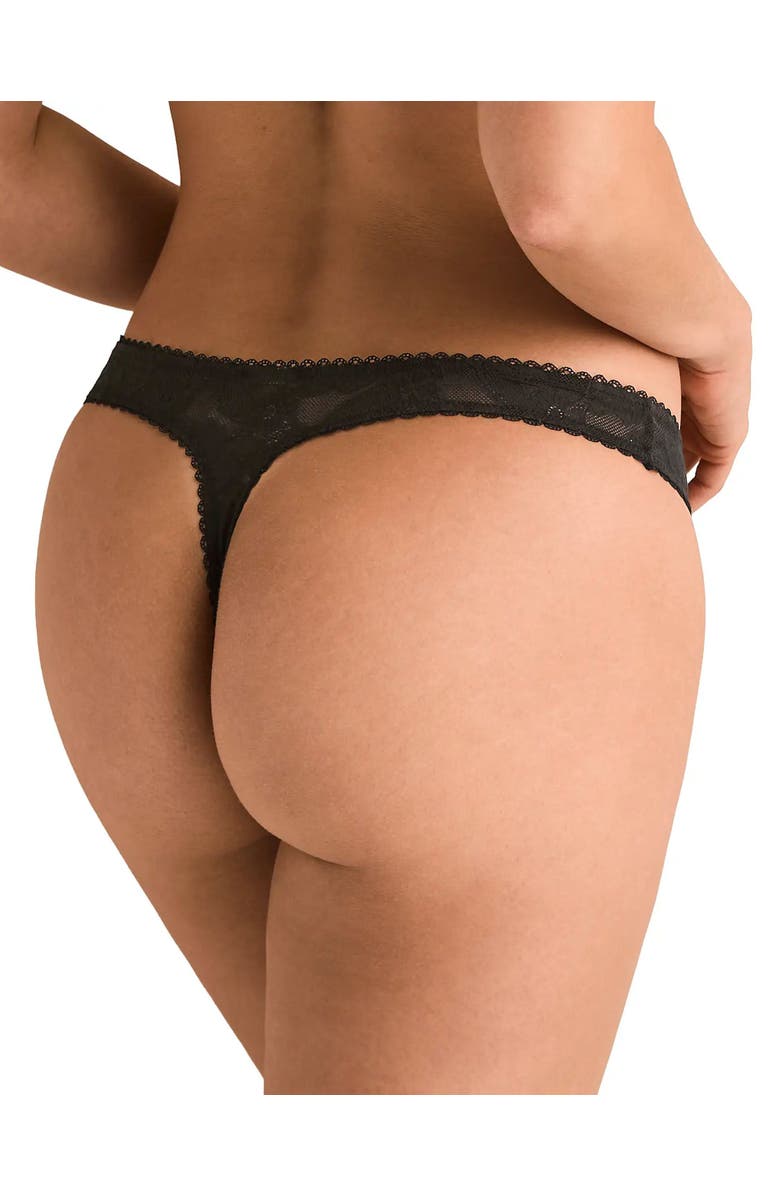 Adore Me Delany Thong Panties, Alternate, color, Black