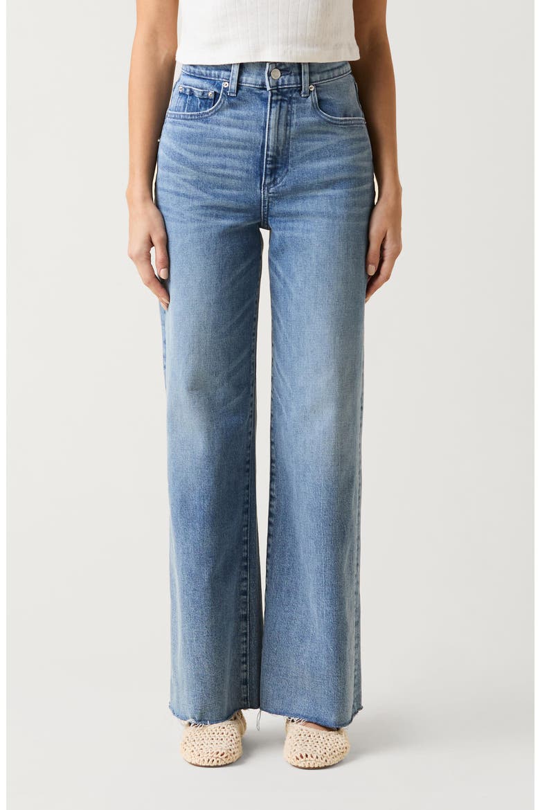 High Waist Wide Leg Column Jeans, Main, color, BLUE CRUSH