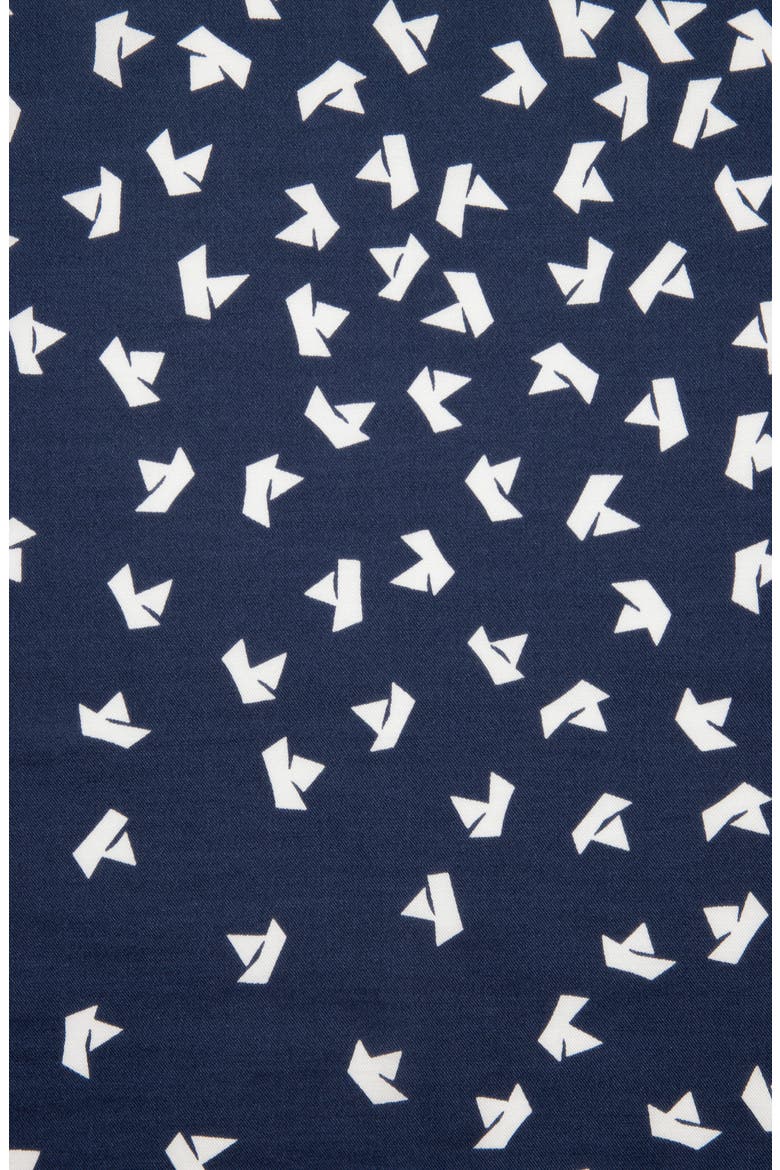 paper boats cotton & silk bandana scarf, Alternate, color, SQUID INK