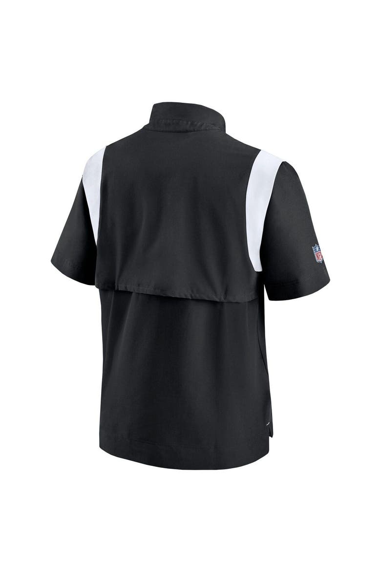 Men's Nike Black Las Vegas Raiders Sideline Coaches Chevron Lockup Pullover Top, Alternate, color, Black