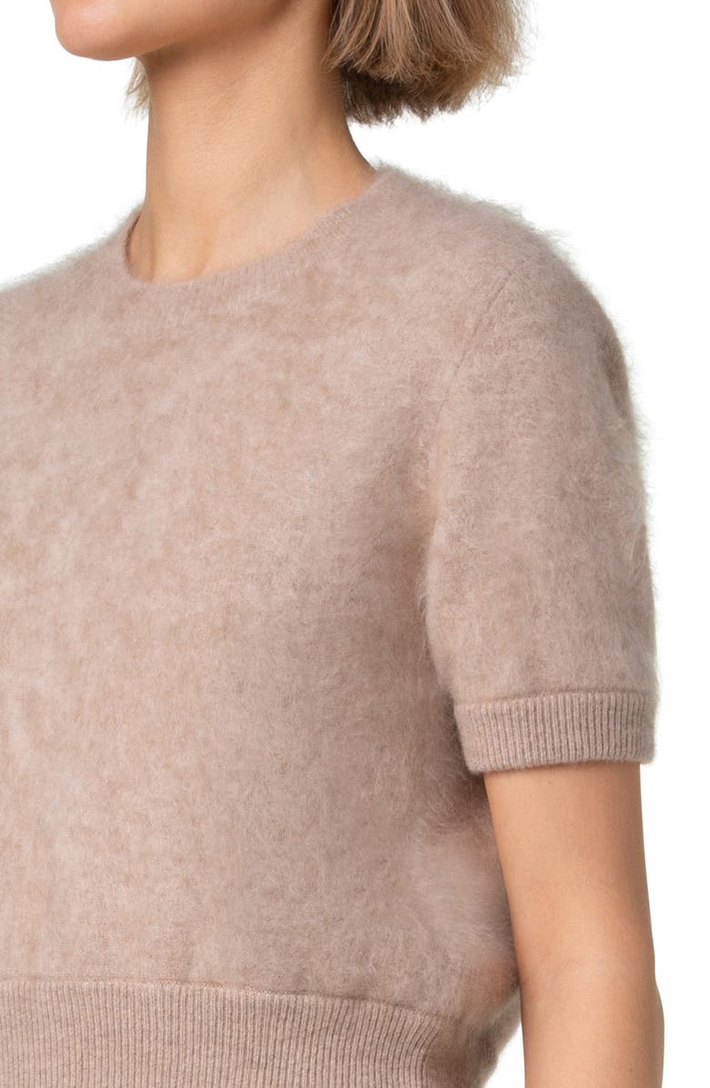 Akris Short Sleeve Brushed Cashmere Sweater, Alternate, color, 