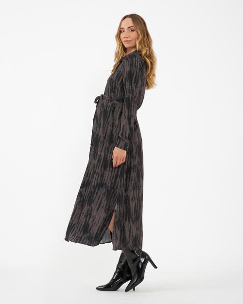Ripe Maternity Stylish Sylvia Mocha And Black Shirt Dress For Nursing In Multi