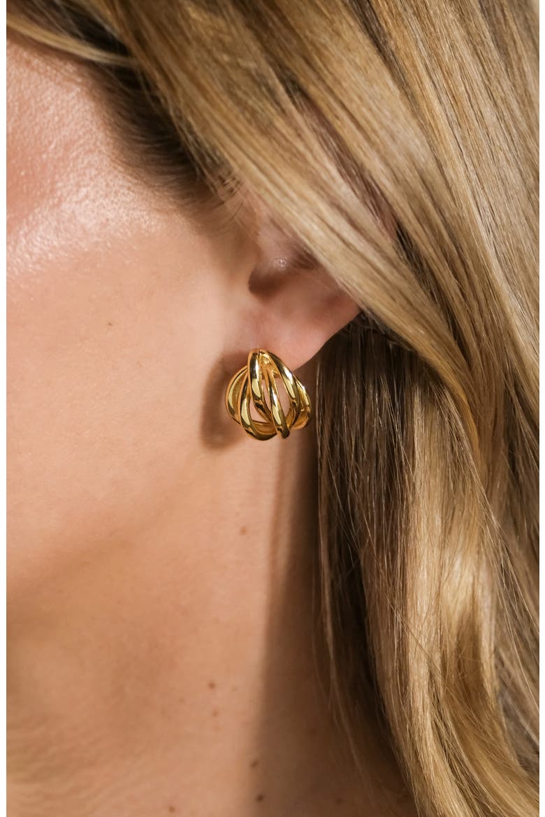 Marina Layered Huggie Hoop Earrings, Alternate, color, GOLD